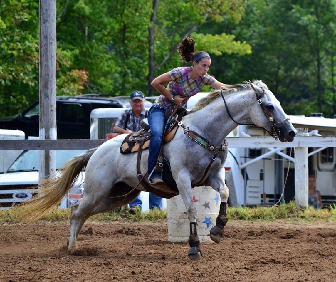 Woman riding horse